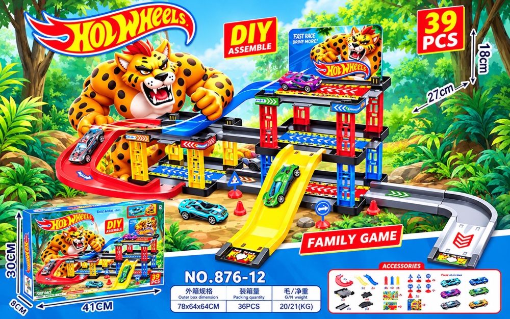 Pista de carreras Hot Wheels 39 piezas