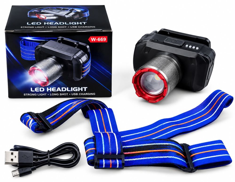 Linterna frontal LED recargable W-669