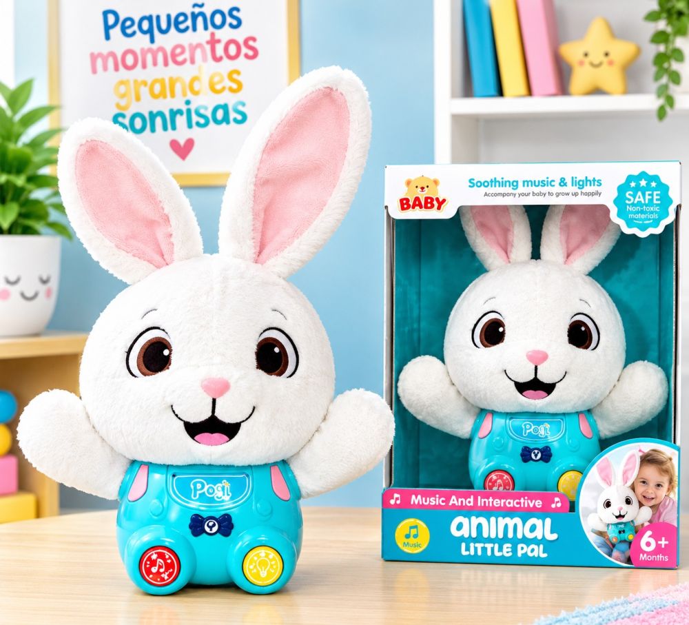 Peluche interactivo de conejo musical