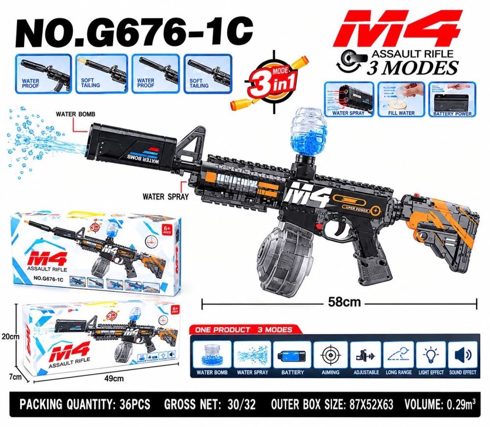 Rifle de asalto de juguete TM4 3 en 1