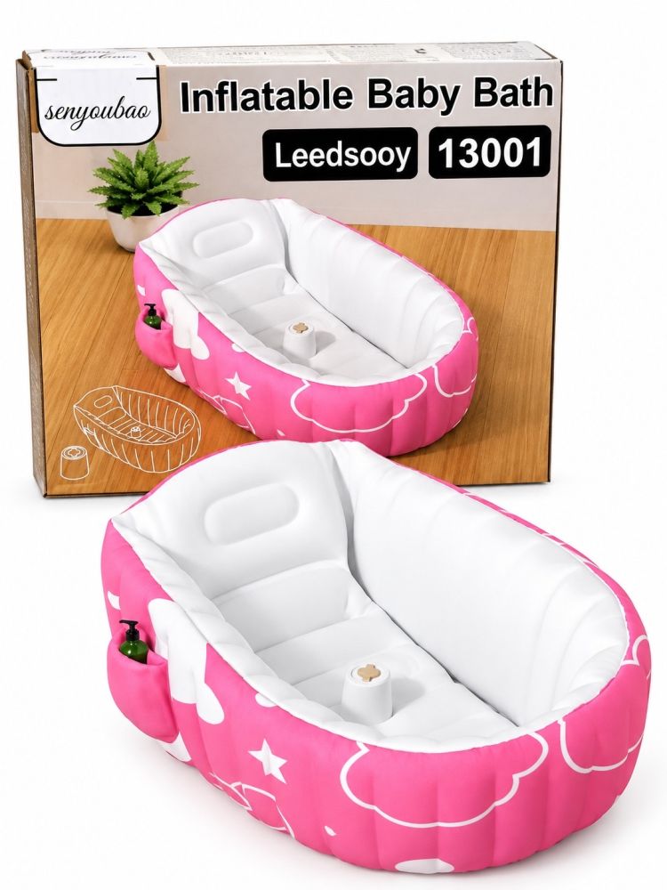 Piscina inflable para bebé Rosada Leedsooy