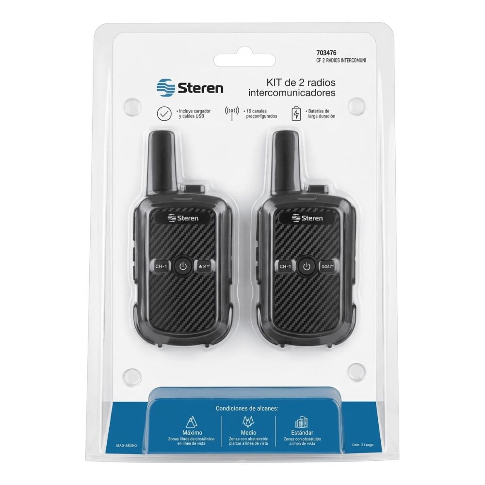 Kit de 2 radios intercomunicadores Steren