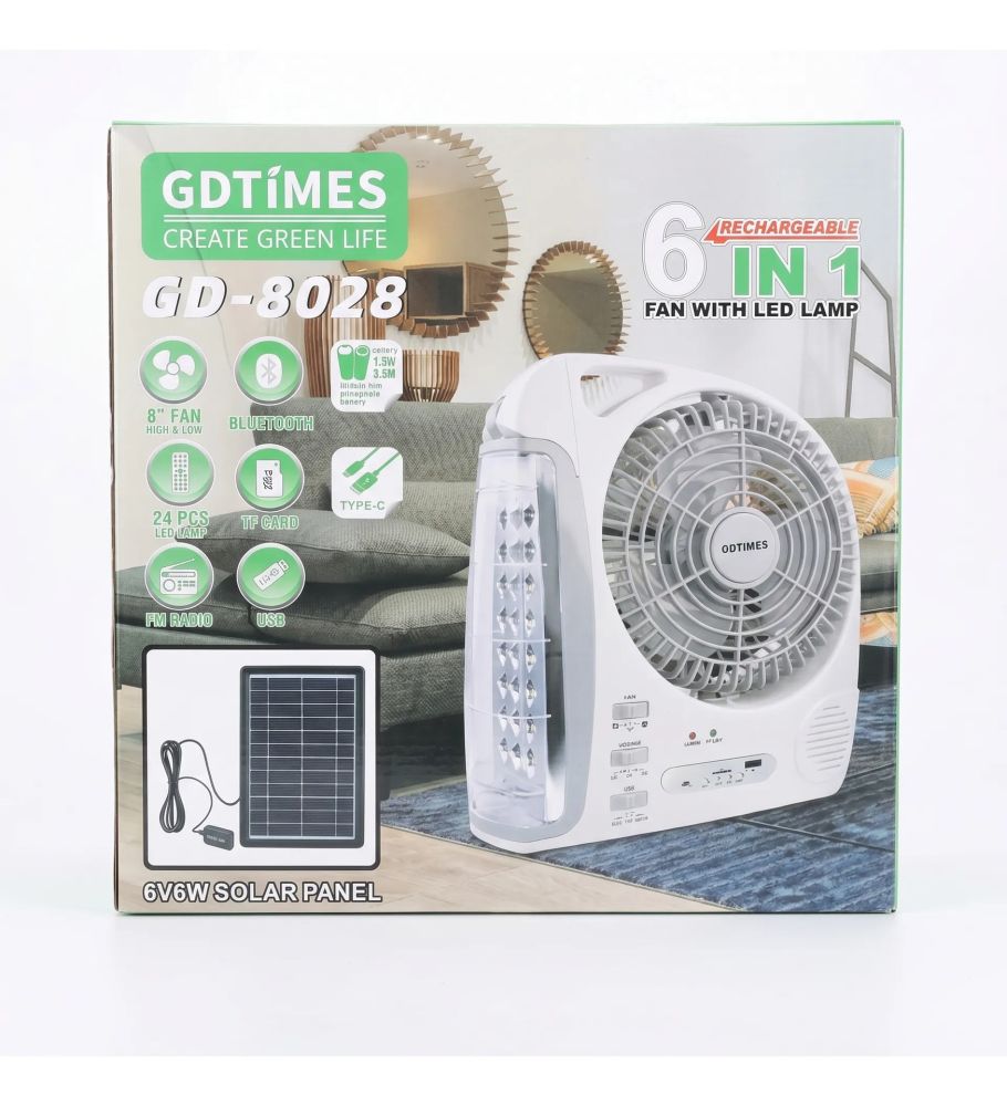 Ventilador recargable 6 en 1 GD TIMES