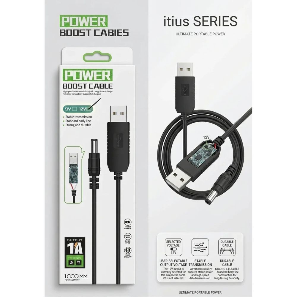 Cable de alimentación USB a DC Power Boost Cable itius