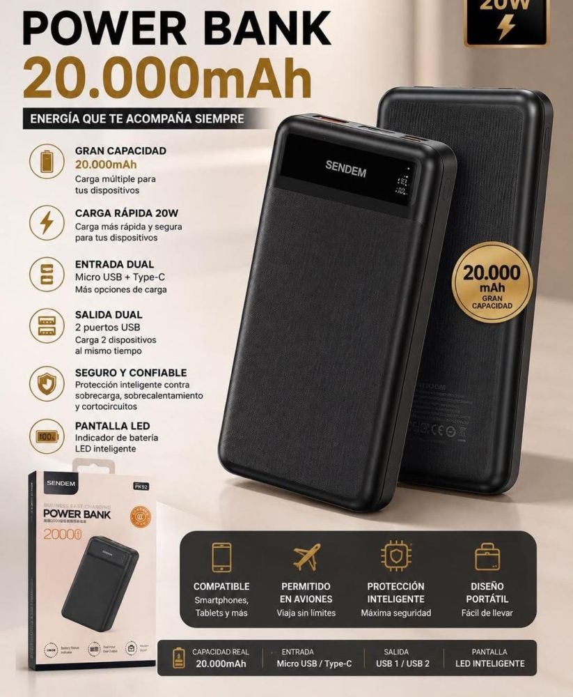 Power Bank 20.000 mAh SENDEM