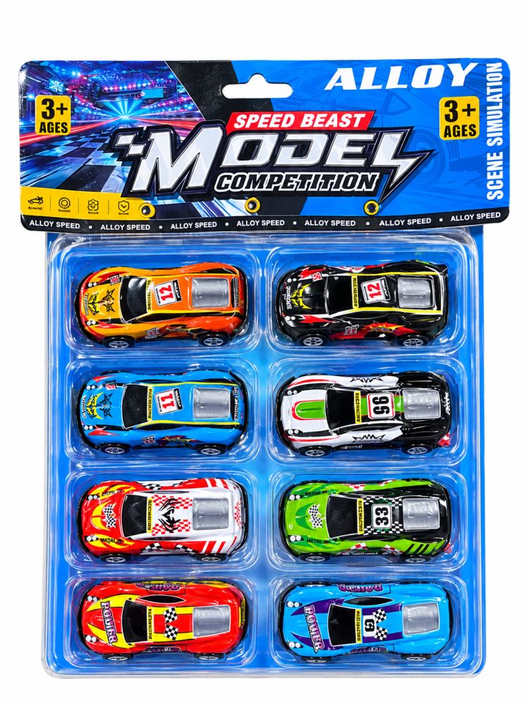 Set de 8 carros de carrera de aleación Model Competition