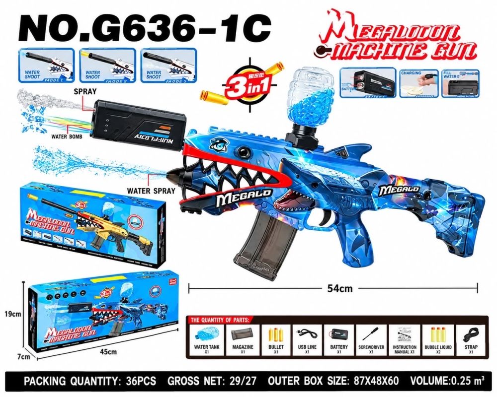 Pistola de Agua 3 en 1 Megalodon