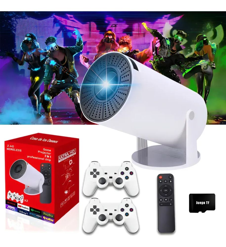 Proyector de juegos 2 en 1 con controles