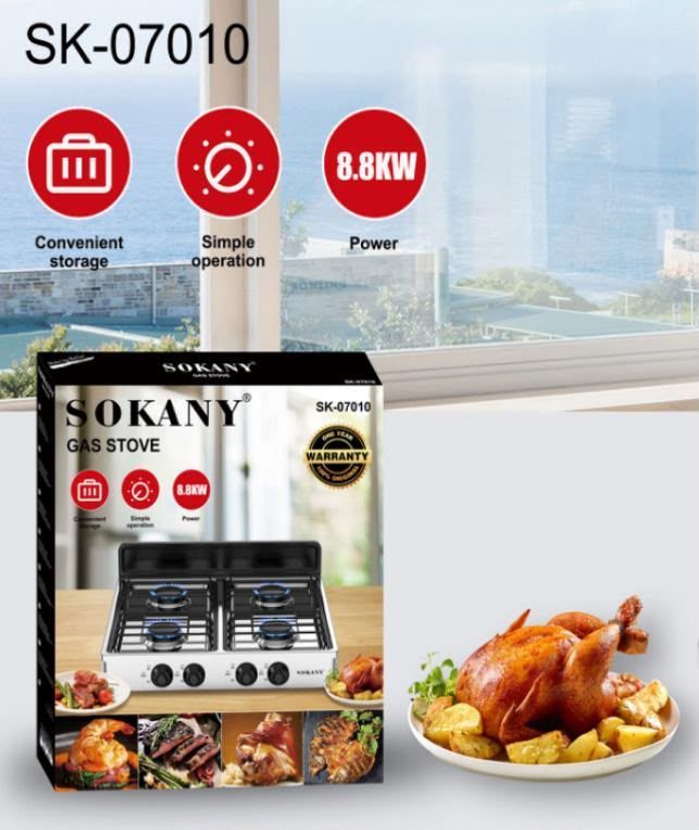 Estufa de gas 4 quemadores. SOKANY