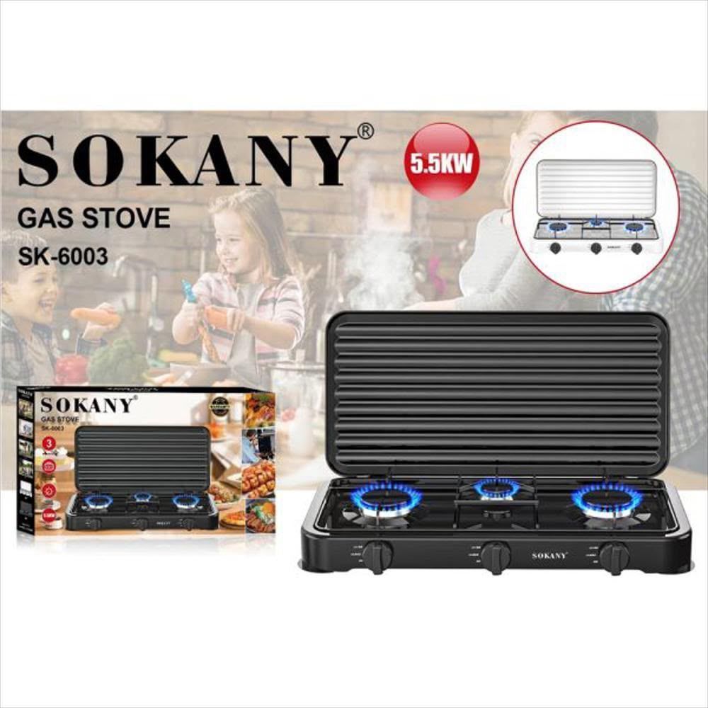 Estufa de gas 3 quemadores  SOKANY