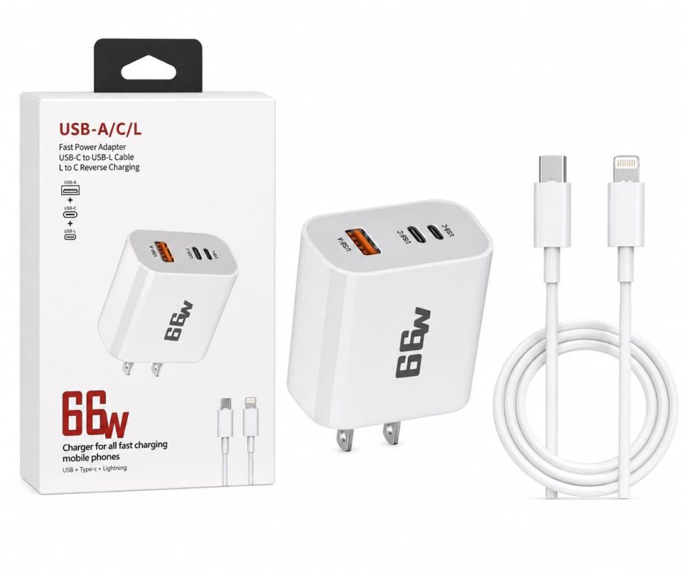 Cargador rápido de 66 W USB-A/C/L