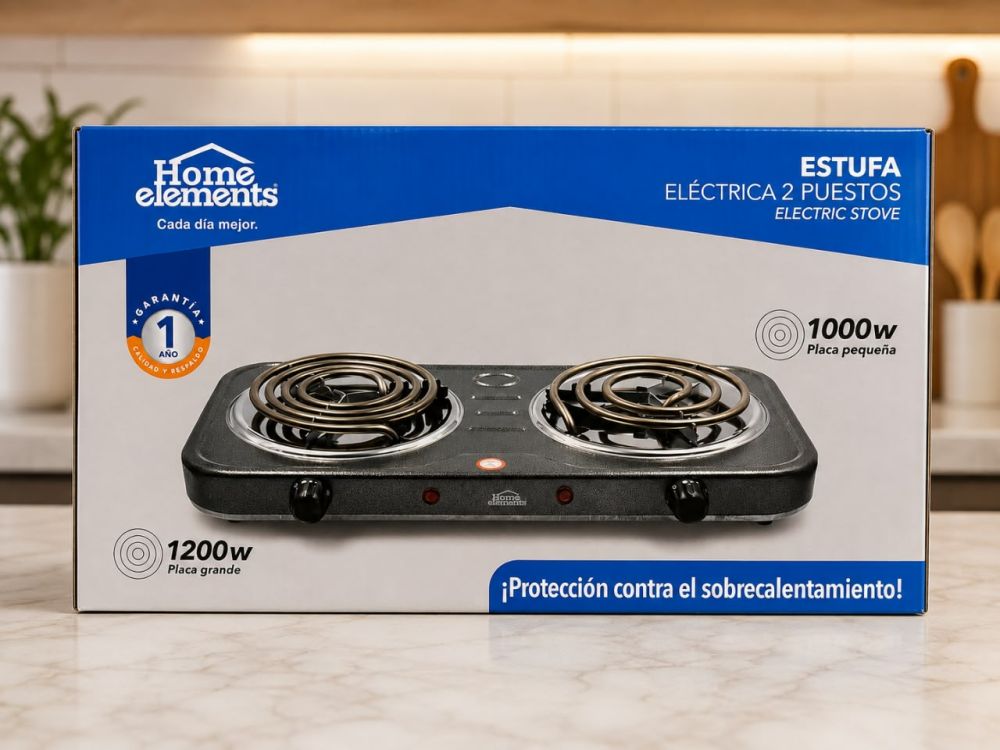 Estufa eléctrica de 2 puestos Home elements