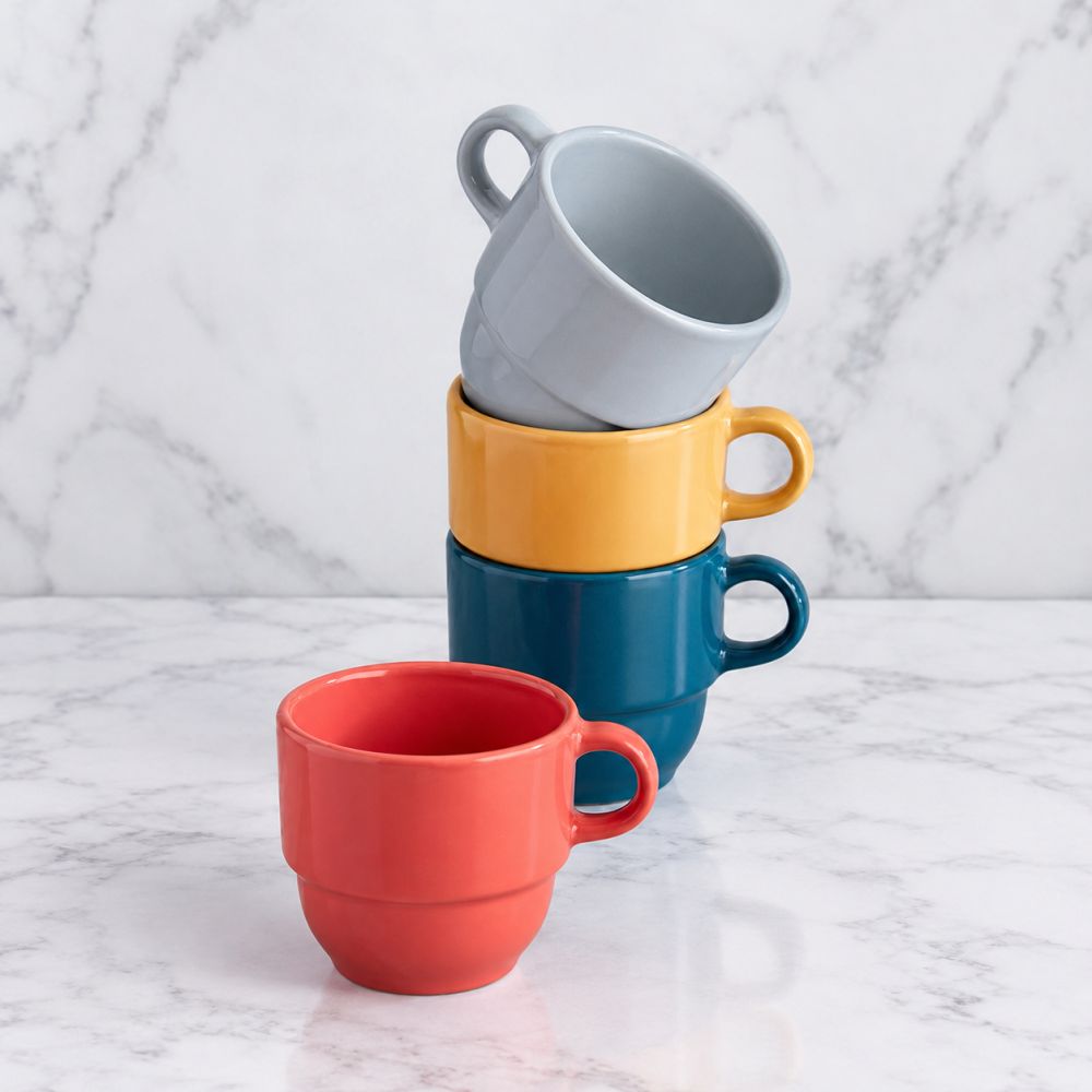 Set de 4 pocillos de cerámica 14cm