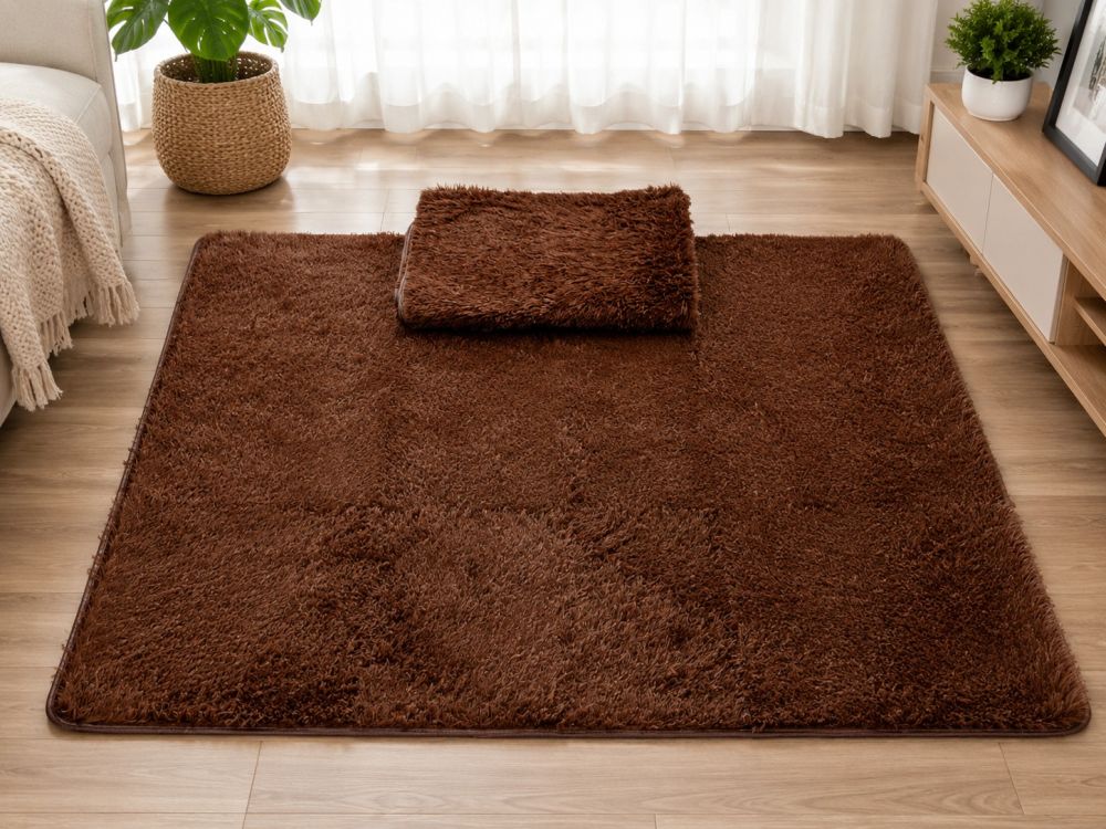 Alfombra de Peluche  marrón