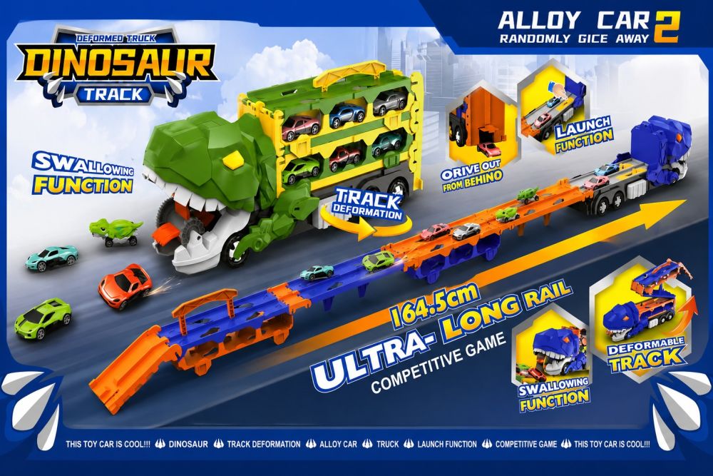 Camión Dinosaurio Transformable con Pista