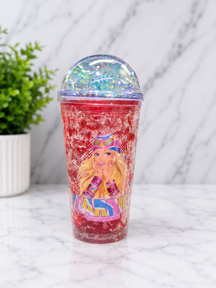 Vaso con tapa Barbie