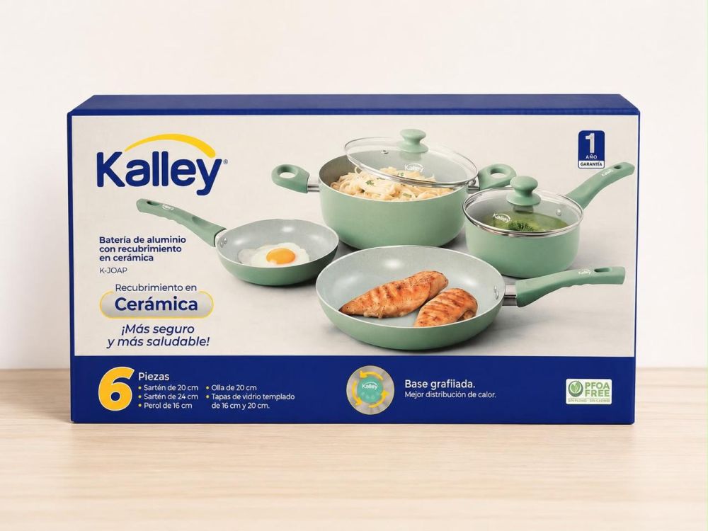 Batería de cocina de aluminio con recubrimiento cerámico Kalley