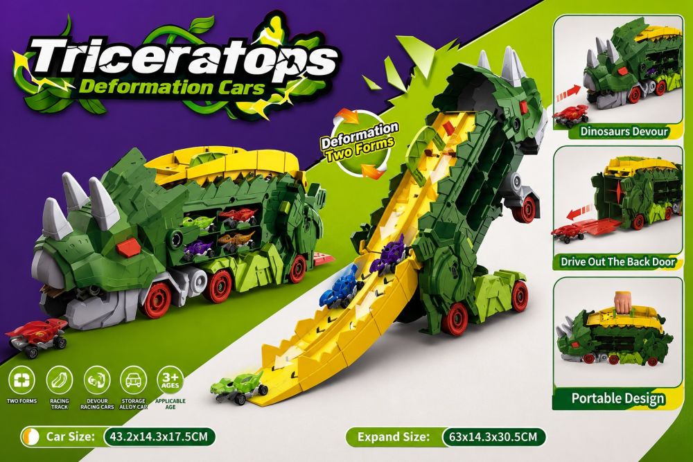🦖🔥 ¡ CAMION TRICERATOPS TRANSFORMABLE MF-222! 🔥🦖