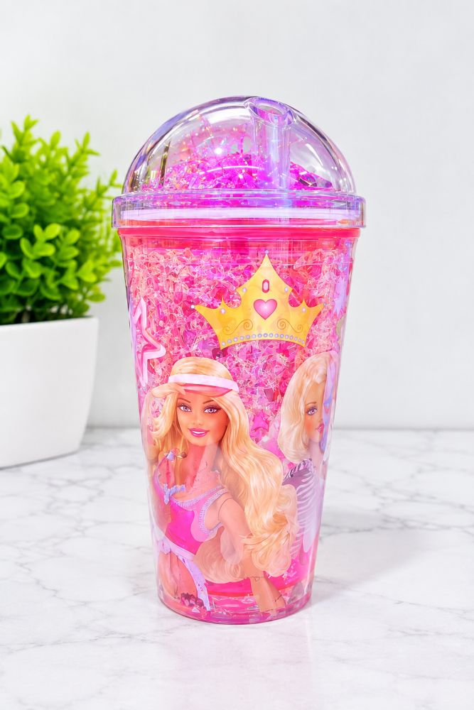 Vaso luminoso con tapa y diseño de muñeca