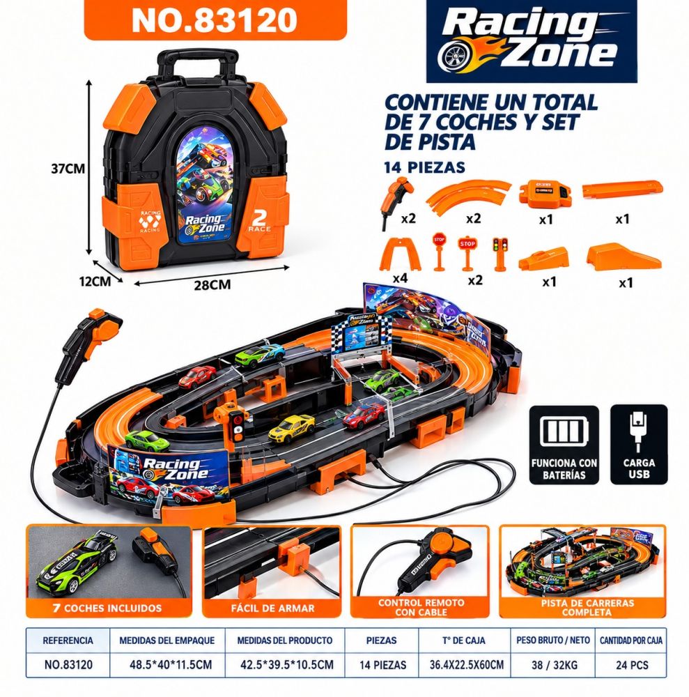 Pista de carreras con coches Racing Zone