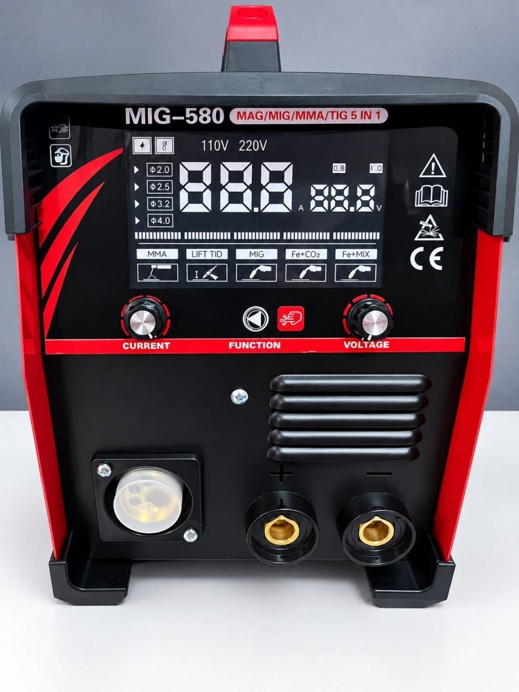 Soldadora MIG-580 multiproceso 5 en 1 110v 220v