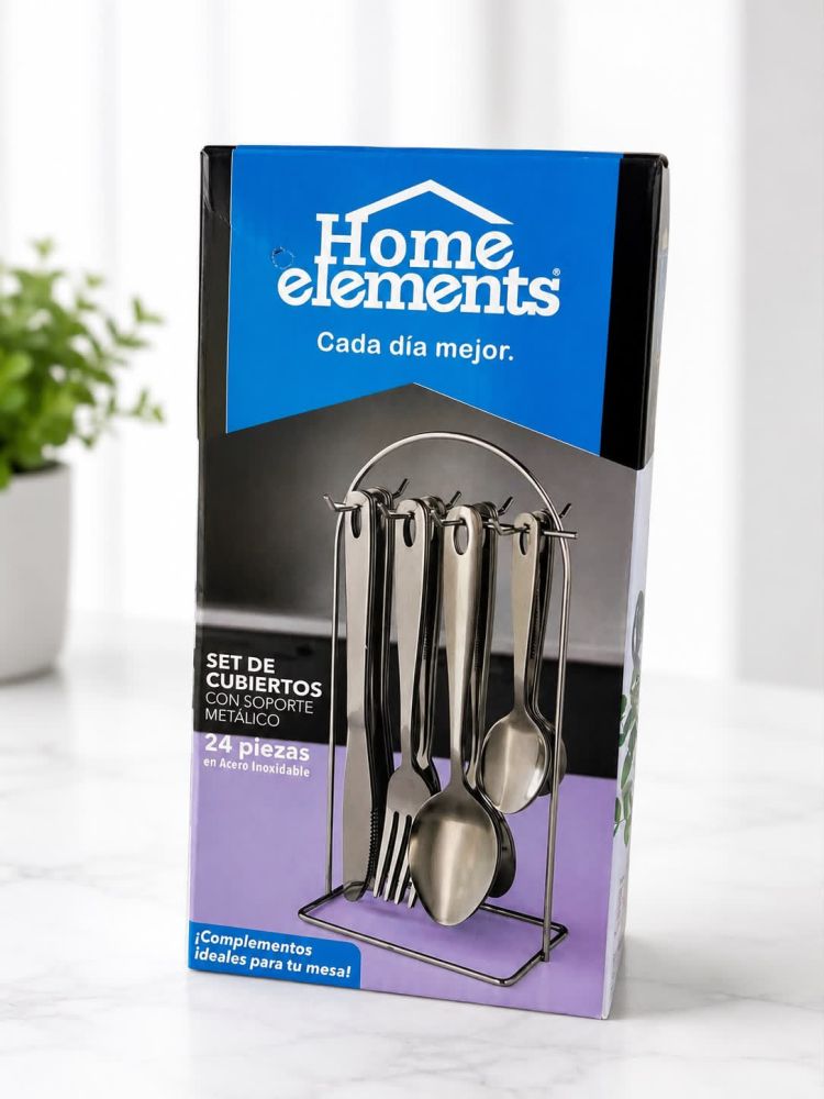 Set de cubiertos 24 pzs Home elements