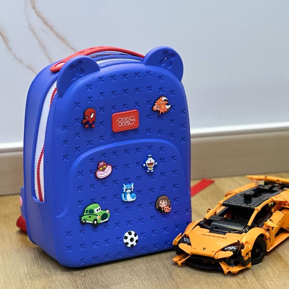 Mochila infantil  tipo croos azul
