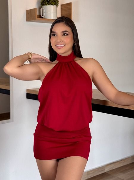 Vestido Rojo Globo