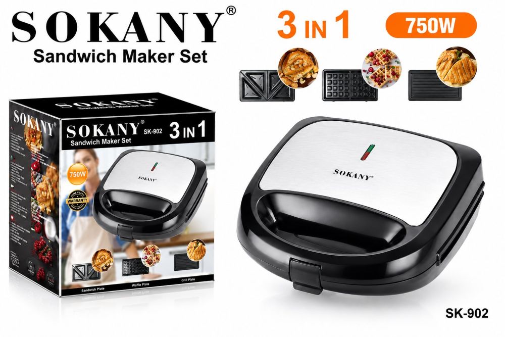 Sandwichera 3 en 1 SOKANY