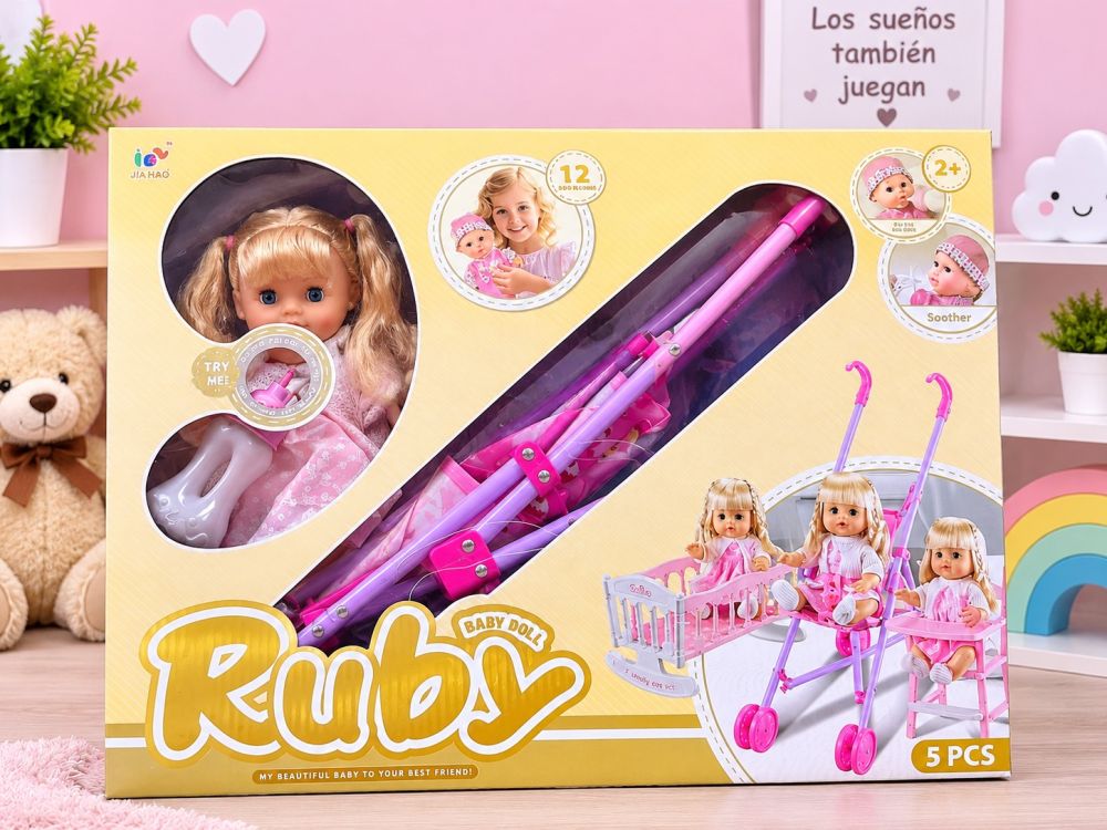 Muñeca con coche bebé Reubens Jia Hao