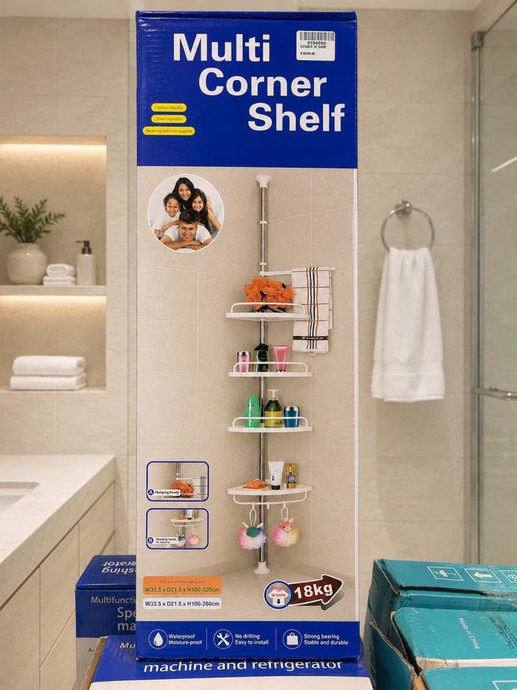 Estante esquinero ajustable para baño