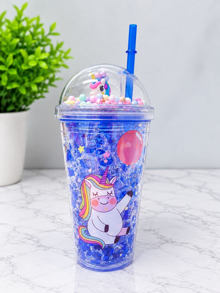 Vaso con Popote de Unicornio