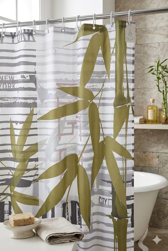 Cortina de baño estampada