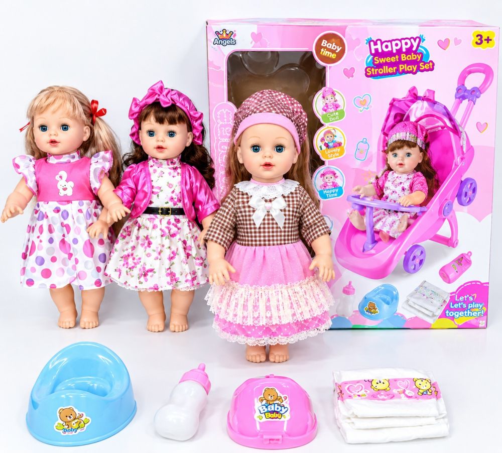 Set de juego de cochecito para muñeca Angels