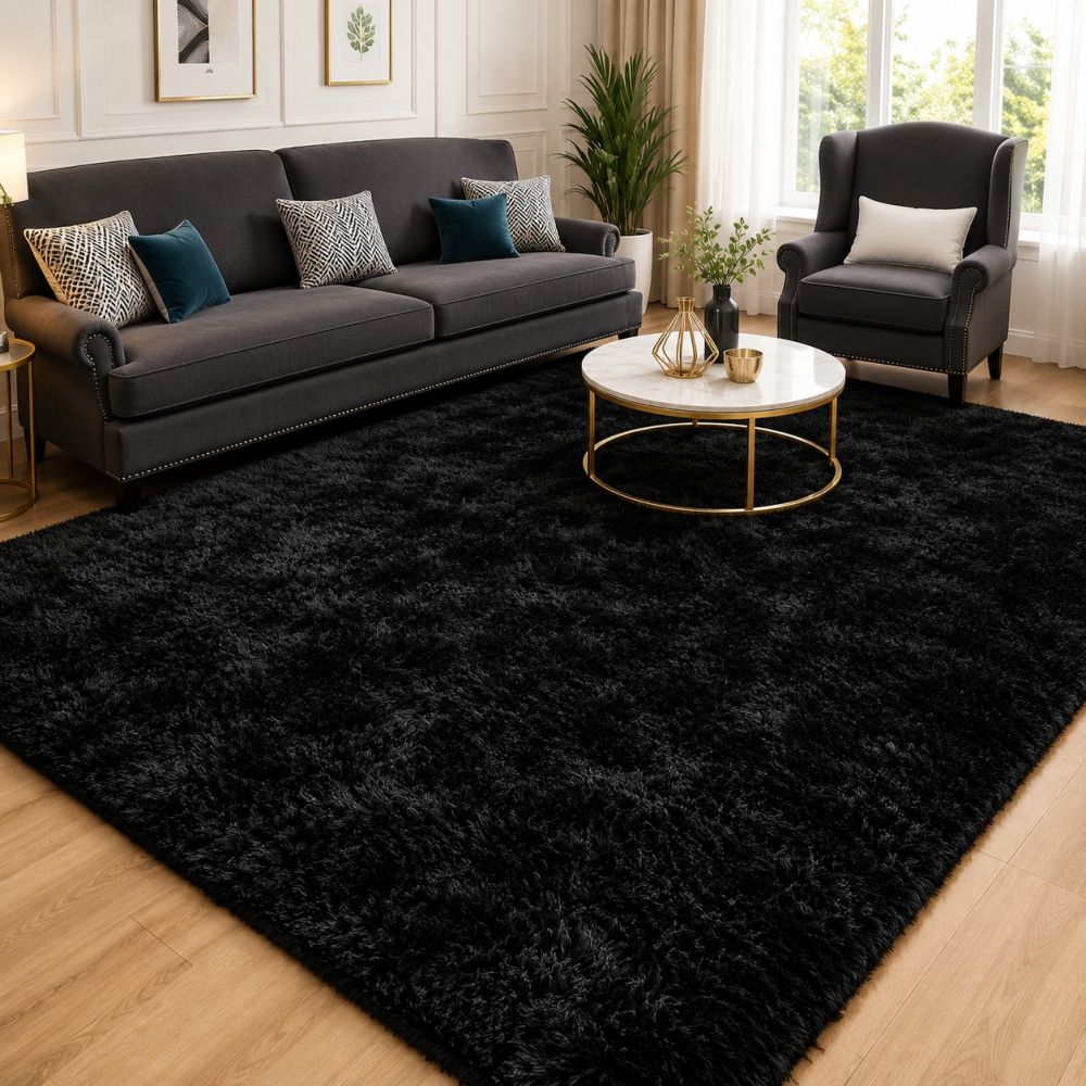 Alfombra de Peluche  negra