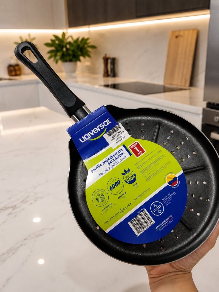 Parrilla antiadherente para arepas Universal