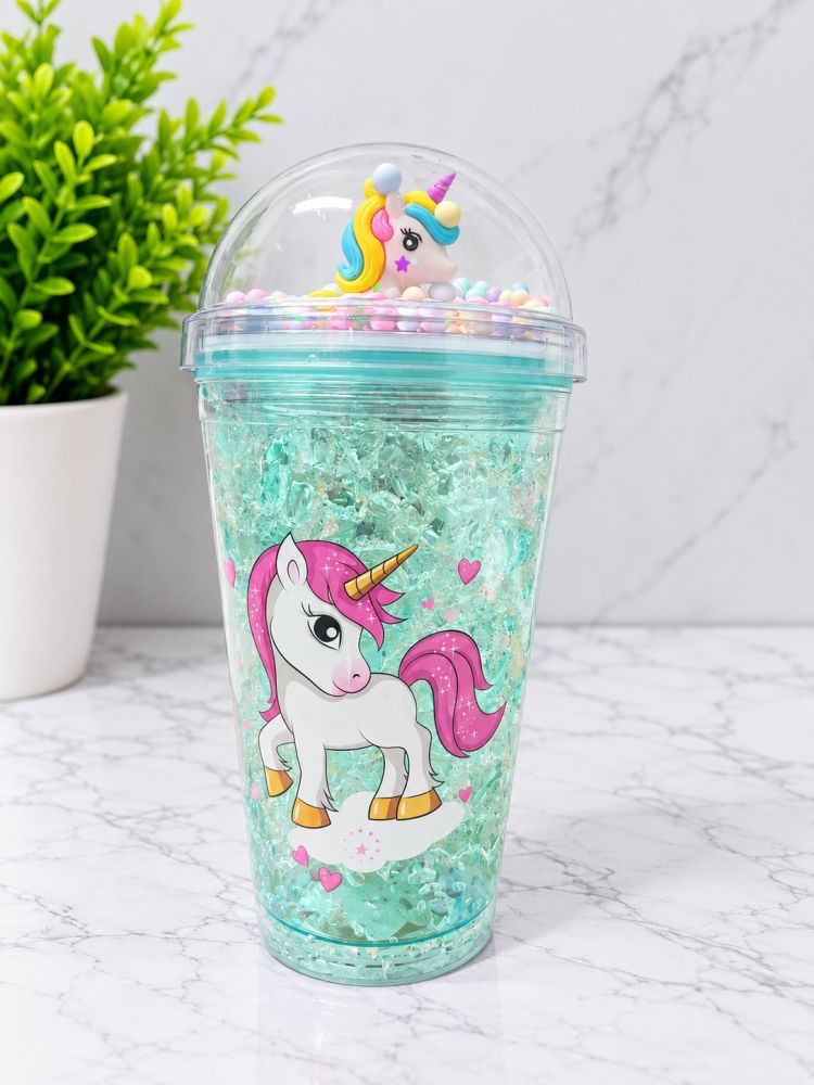 Vaso decorativo de unicornio con tapa