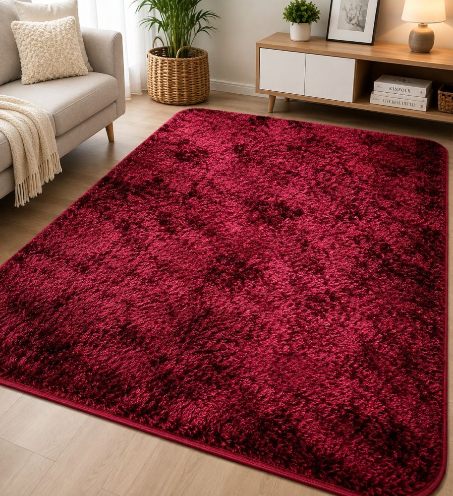 Alfombra de Peluche Vinotinto 