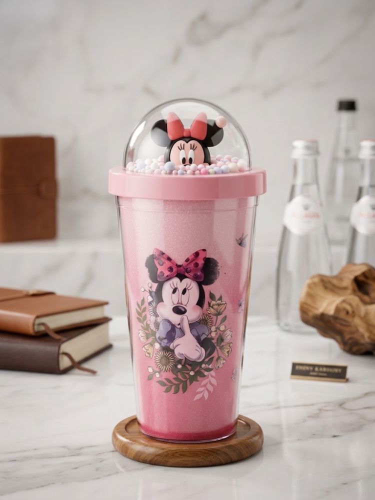Vaso con tapa Minnie Mouse