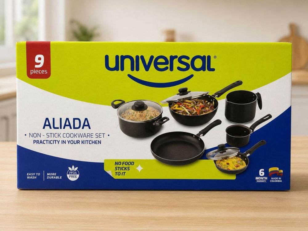 Set de ollas antiadherente  9 piezas  Universal Aliada