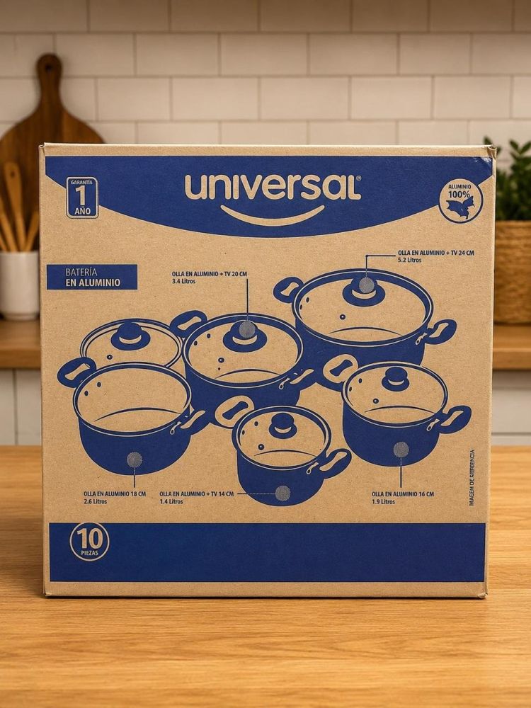 juego de olla  de aluminio Universal 10 piezas