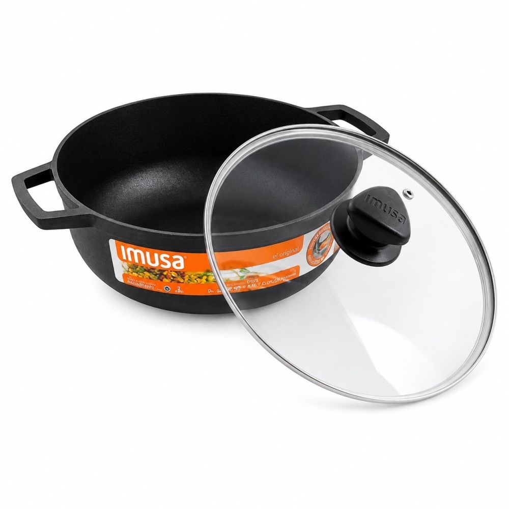 Caldero profunda con tapa vidrio 2# / 18cm 1.5 CM