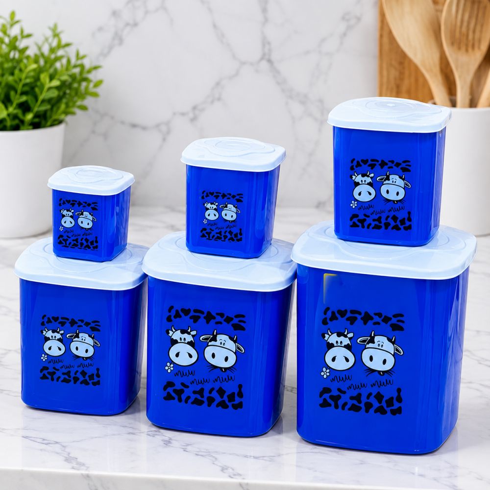 Set de recipientes herméticos vaca x6