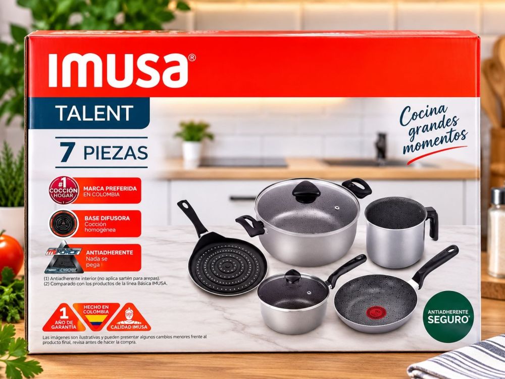 Set de ollas y sartenes Imusa Talent 7 piezas