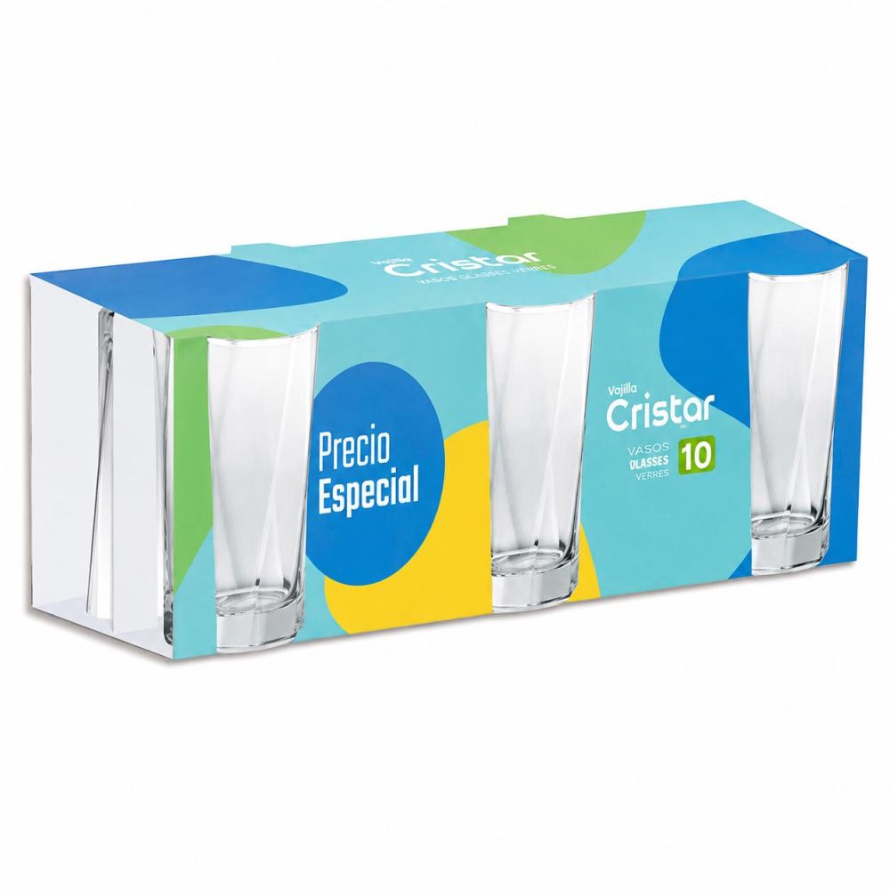 ¡SET DE VASOS SPIRAL CRISTAR!