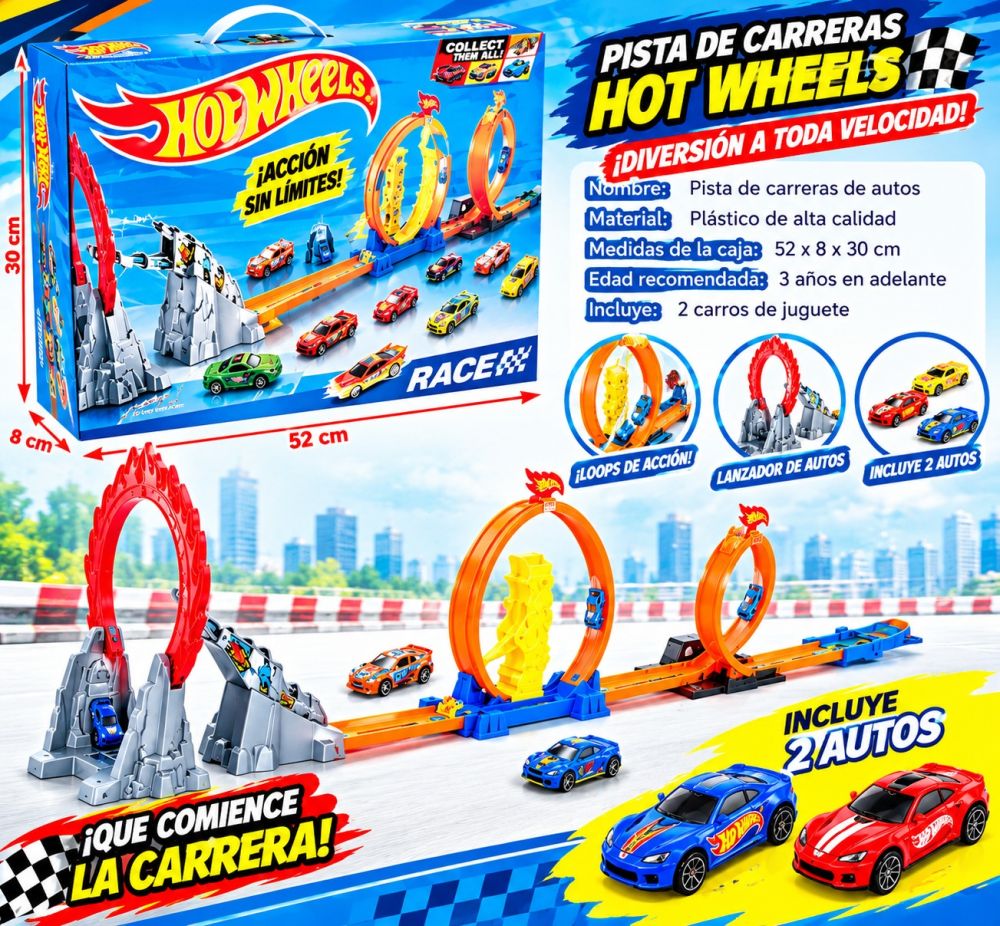 🏎‍🟀🔥 *¡PISTA HOT WHEELS 360°!* 🔥🏁