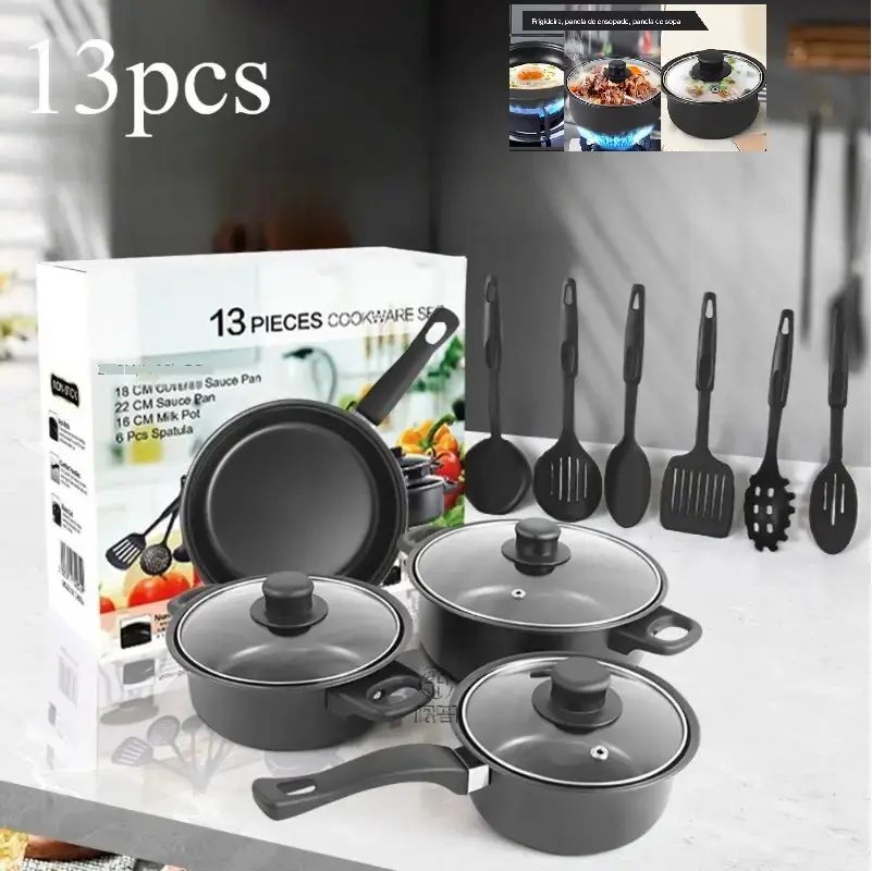 Set de ollas de cocina y batería 13 piezas