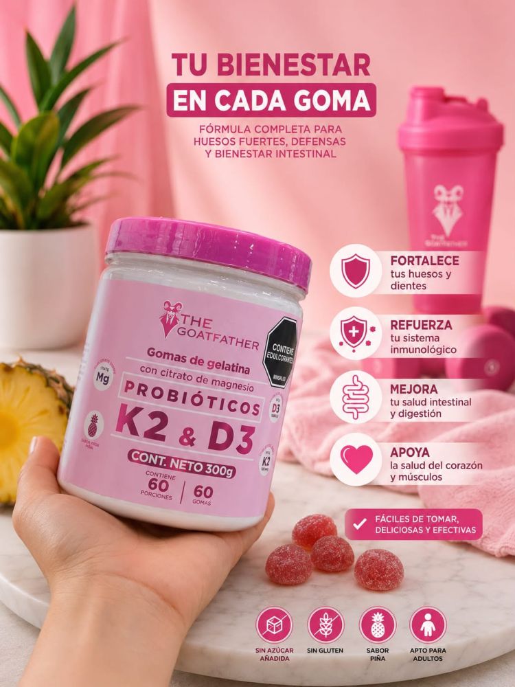 Gomas de gelatina con magnesio, probióticos K2 y D3 The Goatfather