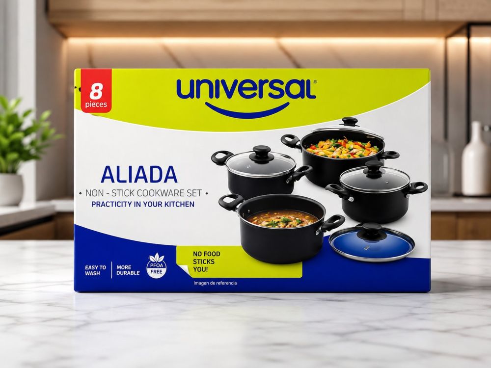 juego de ollas 8 piezas cocina antiadherente Universal