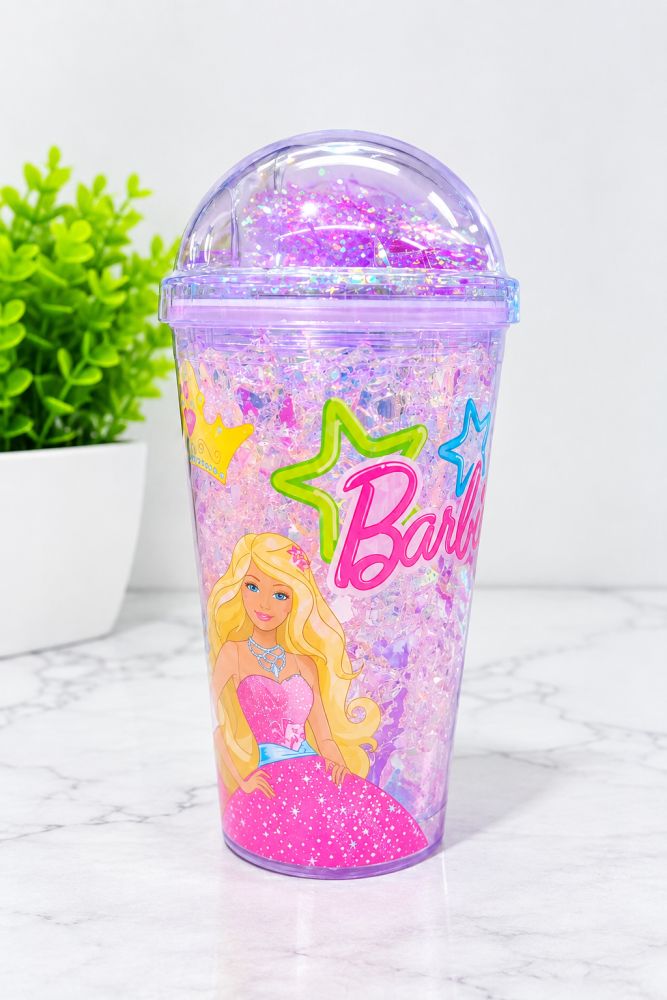Vaso con tapa Barbie